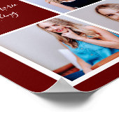 2023年卒業レッドシニアポートレートフォトコラージュ ポスター (角)