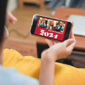 2023年卒業式マルチフォト赤QRコード 招待状