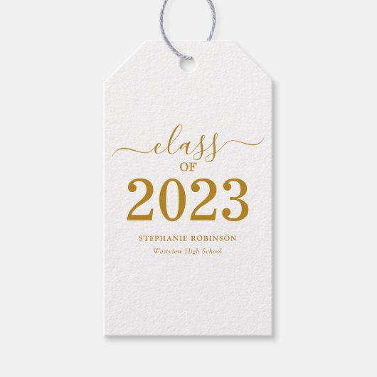 2023年卒業式 ゴールドスクリプト ギフトタグ (正面)