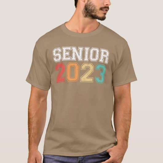 2023年卒業式 シニア レトロ ヴィンテージ おもしろ Tシャツ (正面)