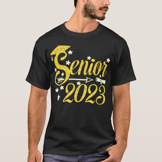 2023年卒業生 シニアクラス 卒業 卒業式 友達 Tシャツ (正面)