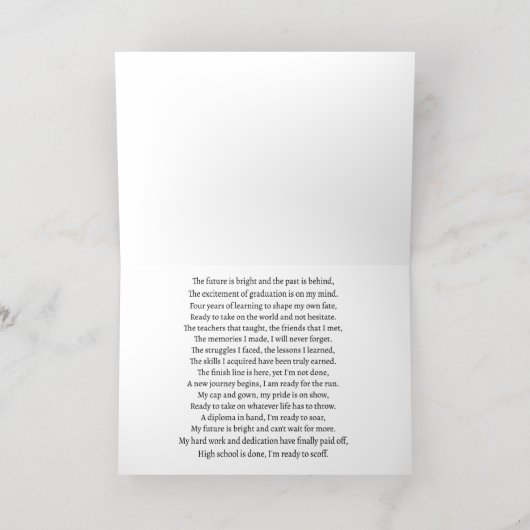 2023年卒業発表の折り畳みゴールドフォイルカード 箔シーズンカード (内側レイダウン)