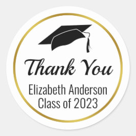 2023年卒業白黒金ゴールド教室 ラウンドシール