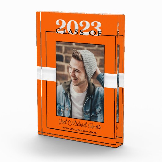 2023年卒業記念のオレンジと黒のクラス フォトブロック (右)