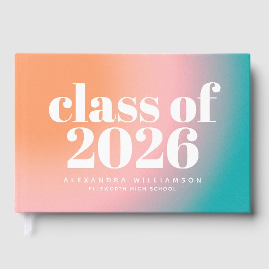 2023年卒業 カラフルグラデーション オリジナル ゲストブック (正面)