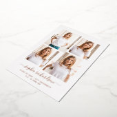 2023年卒業 |フォトモダンコラージュ数々のレイアウト 箔招待状 (回転した状態)