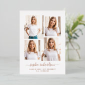 2023年卒業 |フォトモダンコラージュ数々のレイアウト 箔招待状 (立ち正面)