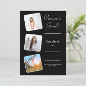 2023年卒業 黒と白のクラス 卒業式 招待状 (スタンド正面)