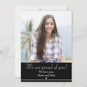 2023年卒業 黒と白のクラス 卒業式 招待状 (裏面)