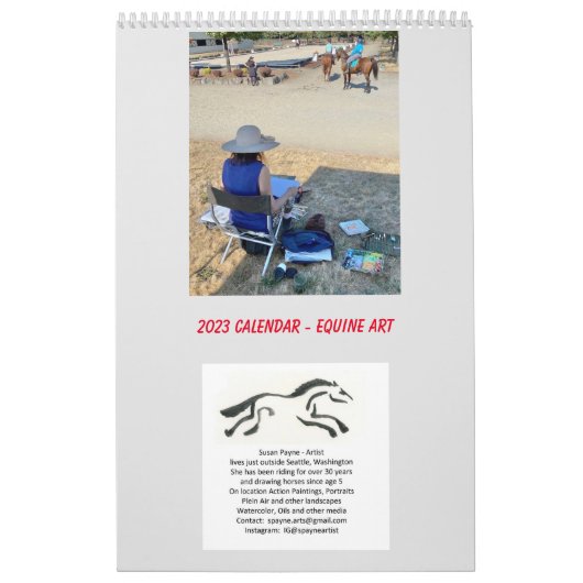 2023年壁掛けカレンダーオリジナルウマ科のアート カレンダー (カバー)