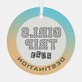 2023年女子旅トロピカルな休暇のカスタム ガラスオーナメント (裏面)