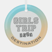 2023年女子旅トロピカルな勾配カスタム ガラスオーナメント (正面)