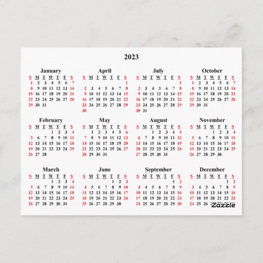 2023年家族写真テンプレートカレンダー ポストカード (裏面)