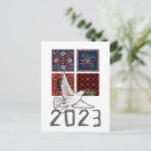 2023年平和と正義の年- 新年おめでとうございます インビテーションポストカード (スタンド正面)