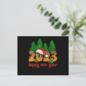 2023年幸せな新年ヒョウの新年の夜のParty商品 シーズンポストカード (スタンド正面)
