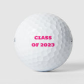 2023年度ホットピンク文字卒業大学のクラス ゴルフボール (正面)