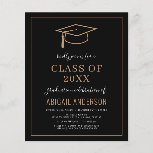 2023年度予算シンプル卒業写真招待状 (正面)