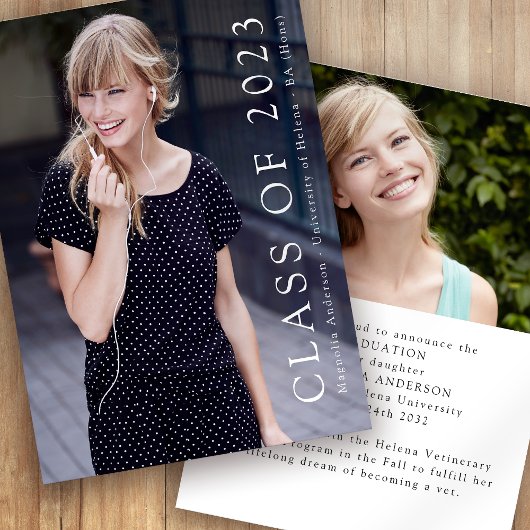 2023年度写真卒業発表のクラス 招待状