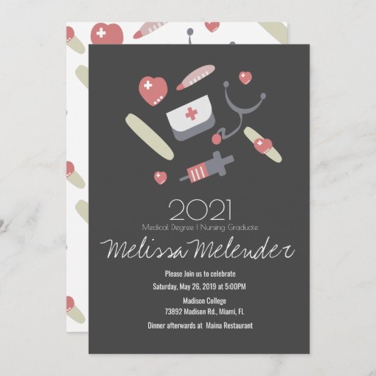 2023年度医科ナース研究科 招待状 (正面/裏面)