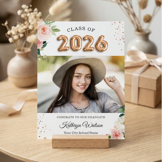 2023年度卒業バラ金ゴールドバルーンフローラ 案内状