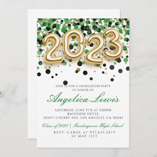 2023年度卒業パーティー招待状 招待状 (正面/裏面)