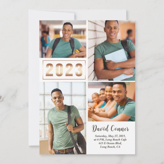 2023年度卒業パーティー5枚の写真 案内状 (裏面)