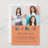 2023年度卒業パーティー レトロカラフル卒業写真4 招待状 (裏面)