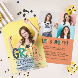 2023年度卒業パーティー レトロカラフル卒業写真4 招待状