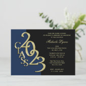 2023年度卒業式 ブルーとゴールド 招待状 (スタンド正面)