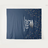 2023年度卒業式 ロイヤルブルー コンフェッティ シルバー タペストリー (正面(横))