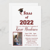 2023年度卒業式、写真招待状 招待状 (正面/裏面)