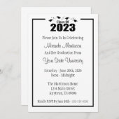 2023年度卒業招待状（ブラックキャップ） 招待状 (正面/裏面)