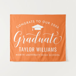 2023年度卒業生 オレンジ色の卒業おめでとう タペストリー