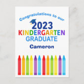 2023年度幼稚園卒園カスタムかわいい卒業 ポストカード (正面)