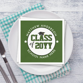 2023年度森林グリーン卒業パーティーのクラス スタンダードカクテルナプキン