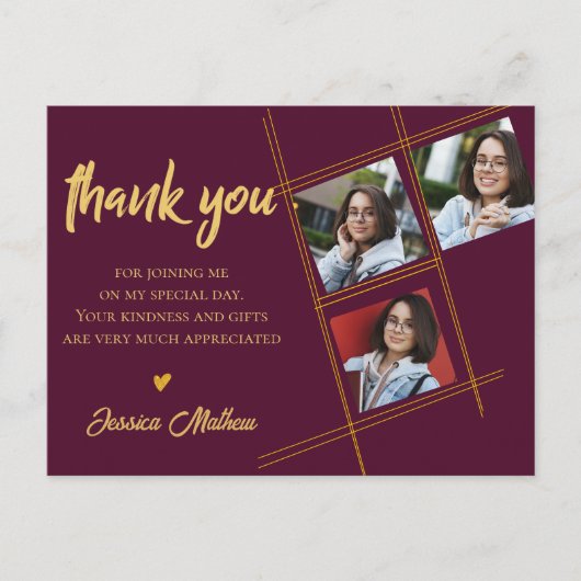 2023年度赤写真数々の卒業ありがとう ポストカード (正面)