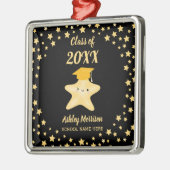 2023年度 かわいい ブラック ゴールド スター 卒業 メタルオーナメント (左)