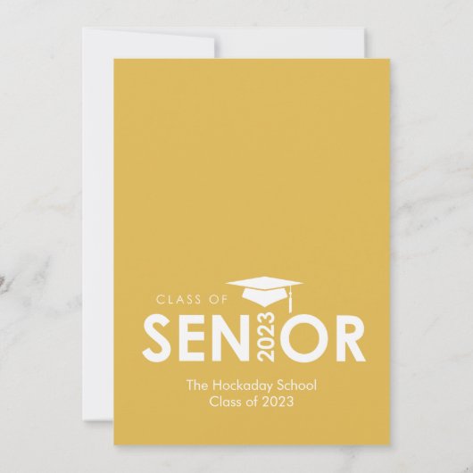 2023年度 ゴールド 卒業発表カード 招待状 (裏面)