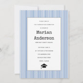 2023年度 タイプライター ブルー 卒業写真 招待状 (裏面)