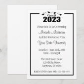 2023年度 卒業式招待状（黒い帽子） 招待状 (正面/裏面)