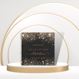 2023年度 卒業記念 黒金グリッター ゲストブック ノートブック