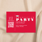 2023年度 卒業 赤 フォト シンプル クラス QRコード 招待状