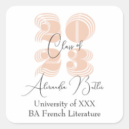2023年度 桜の感謝パーティー 卒業お祝いステッカー クラス2023 スクエアシール