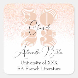 2023年度 桜の感謝パーティー 卒業お祝いステッカー スクエアシール