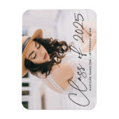 2023年度 黒スクリプトの現代的な卒業デザイン マグネット (縦)