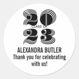 2023年度 黒色 卒業感謝パーティー景品 卒業証 ラウンドシール