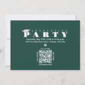 2023年数々のQRコードの卒業写真グリーンクラス 招待状 (裏面)