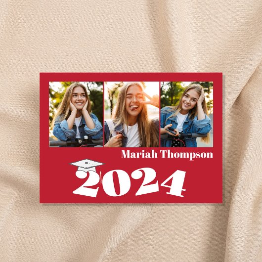 2023年数々のQRコードの卒業写真レッドクラス 招待状