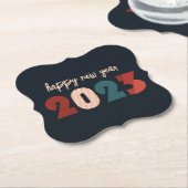 2023年新年おめでとう季節のクリスマス ペーパーコースター (アングル)