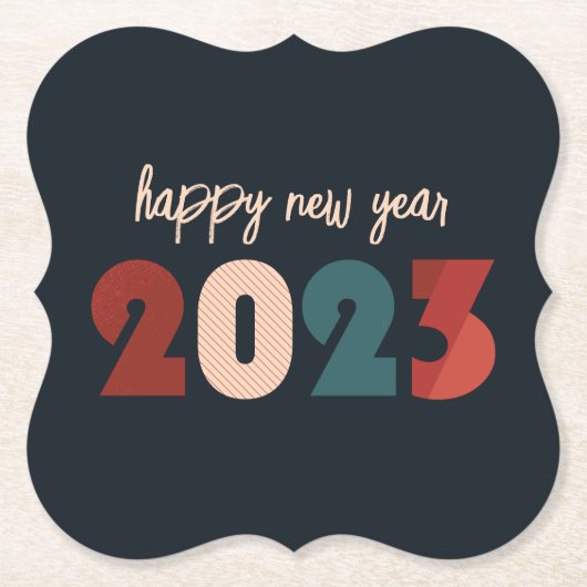 2023年新年おめでとう季節のクリスマス ペーパーコースター (正面)